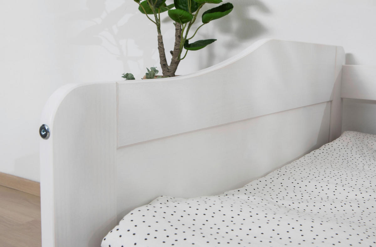 STAURAUMBETT 90/200 cm  in Weiss   - Weiss, Modern, Holz (90/200cm) - MID.YOU