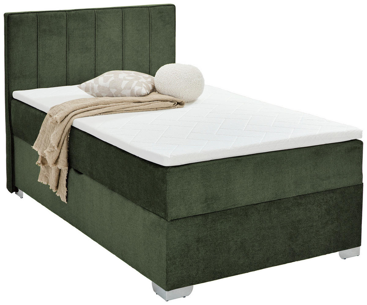 BOXBETT 120/200 cm  in Dunkelgrün  - Chromfarben/Dunkelgrün, Trend, Kunststoff/Textil (120/200cm) - Boxxx