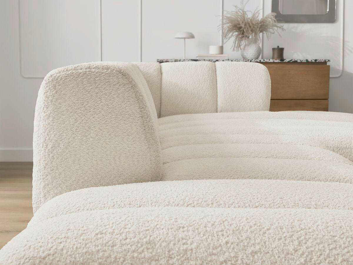 ECKSOFA  ANNECY Beige Bouclé  - Beige/Schwarz, MODERN, Kunststoff/Textil (262/170cm)