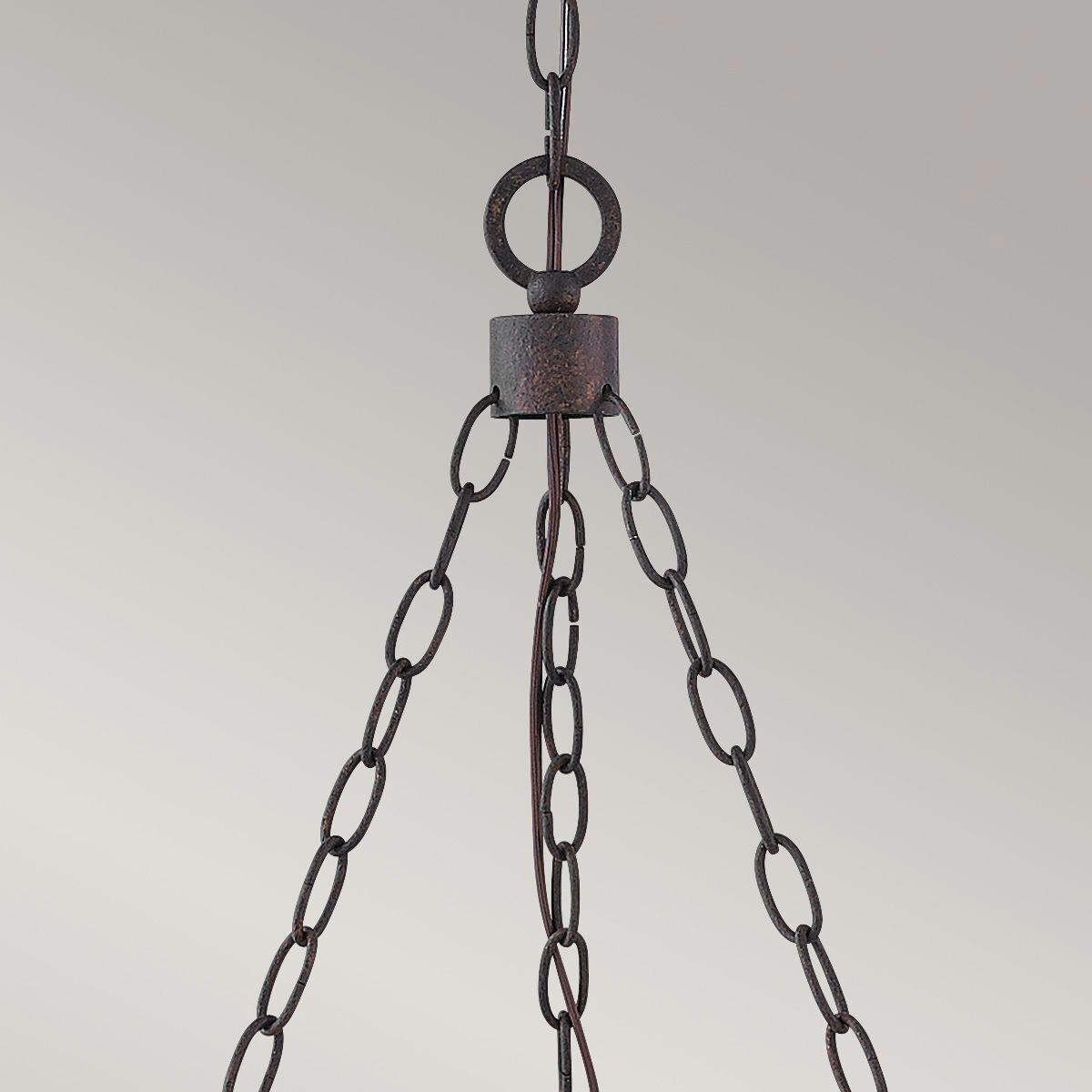 KRONLEUCHTER 59,1/61 cm   - Wildeiche/Schwarz, KONVENTIONELL, Glas/Metall (59,1/61cm) - Elstead Lighting