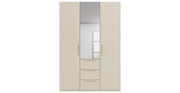 DREHTÜRENSCHRANK 151/235/61 cm,  in Champagner, 3-türig  - Champagner, Basics, Glas/Holzwerkstoff (151/235/61cm) - Novel