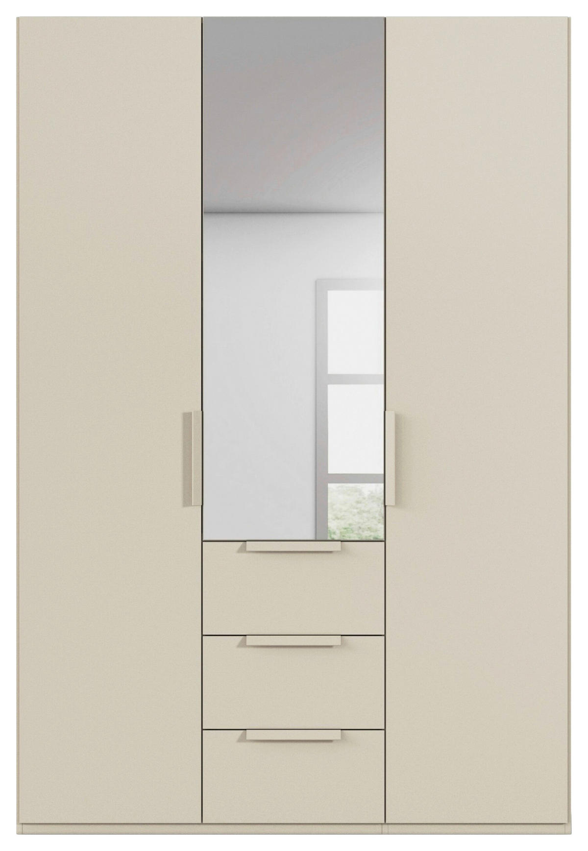 DREHTÜRENSCHRANK 151/235/61 cm,  in Champagner, 3-türig  - Champagner, Basics, Glas/Holzwerkstoff (151/235/61cm) - Novel