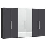 DREHTÜRENSCHRANK  in Anthrazit, Schwarz  - Edelstahlfarben/Anthrazit, Design, Glas/Holzwerkstoff (303/195/59cm) - Carryhome