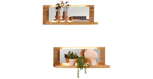 WANDBOARDSET 2-teilig Glas, Holzwerkstoff Eichefarben  - Eichefarben, MODERN, Glas/Holzwerkstoff (70/26/24cm) - Xora