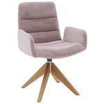 ARMLEHNSTUHL  in Cord  - Hellrosa/Naturfarben, Design, Holz/Textil (61/88/66cm) - Dieter Knoll