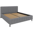 POLSTERBETT gepolstertes Kopfteil, Lattenrost, Bettkasten Hellgrau 180/200 cm  - Hellgrau/Schwarz, Design, Holz/Textil (180/200cm) - Carryhome