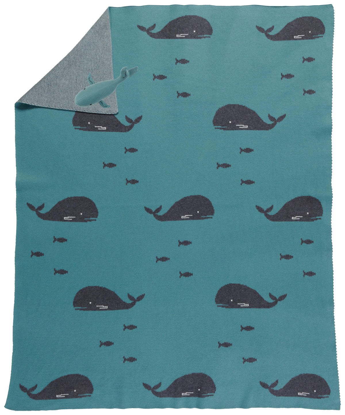 HEBKÁ DEKA S HRAČKOU - petrolejová/antracitová, Basics, textil (80/100cm) - Avelia