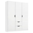 KLEIDERSCHRANK 3-türig Weiß  - Weiß, KONVENTIONELL, Holzwerkstoff (136/197/54cm) - Xora