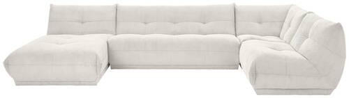 WOHNLANDSCHAFT in Cord Weiss  - Weiss, Trend, Textil (185/390/210cm) - Livetastic