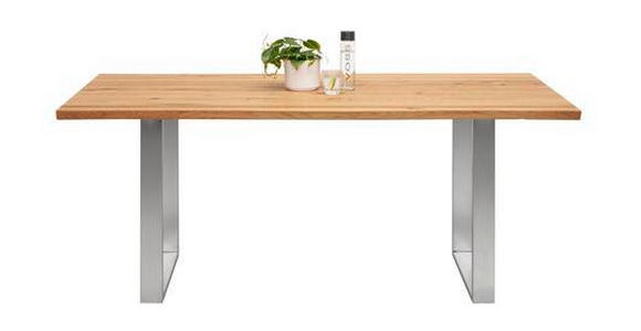 ESSTISCH in Holz 220/100/75 cm - Edelstahlfarben/Eichefarben, Natur, Holz/Metall (220/100/75cm) - Linea Natura