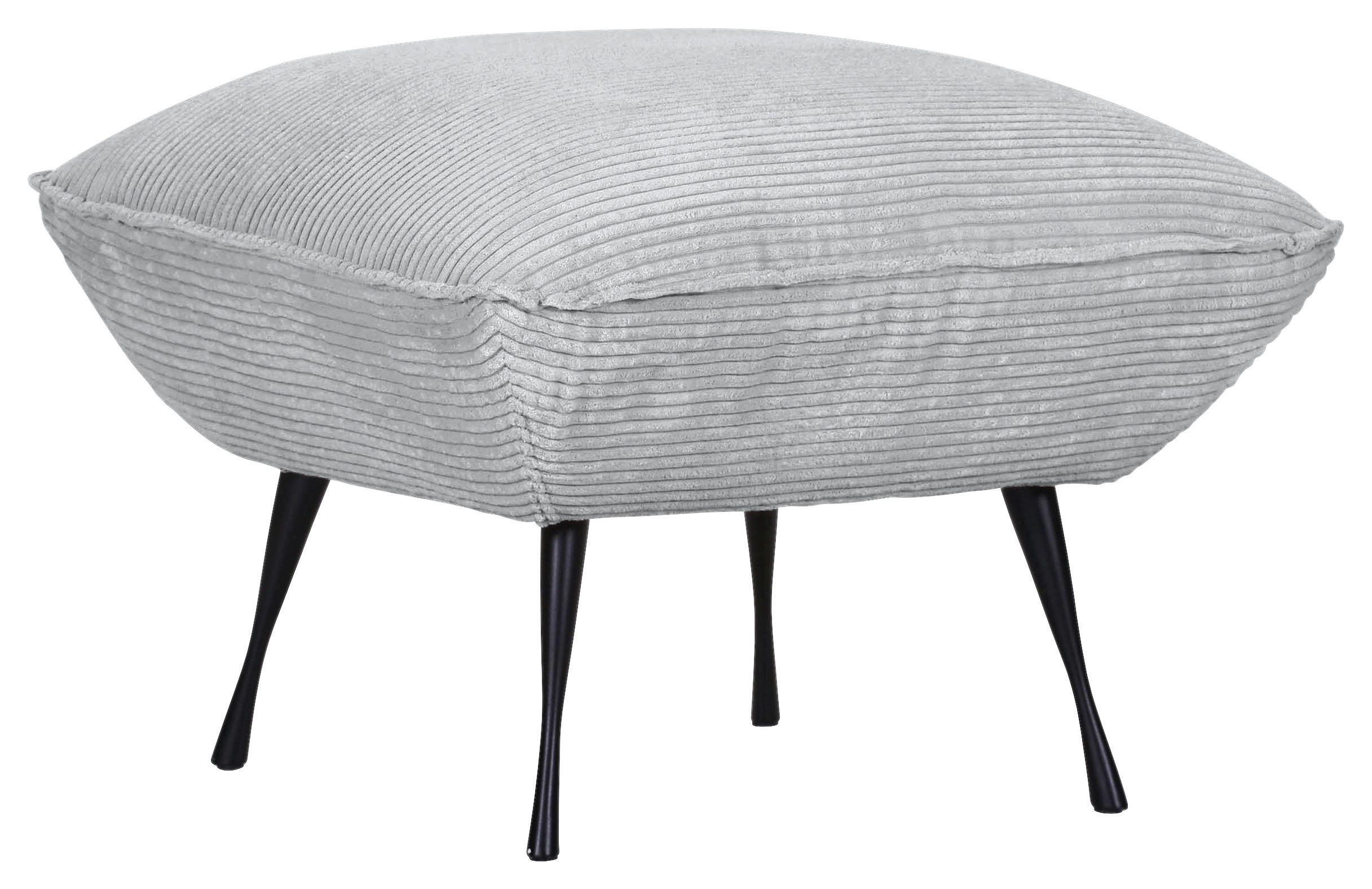 HOCKER in Textil Hellgrau  - Hellgrau/Schwarz, Konventionell, Textil/Metall (60/49/53cm) - MID.YOU