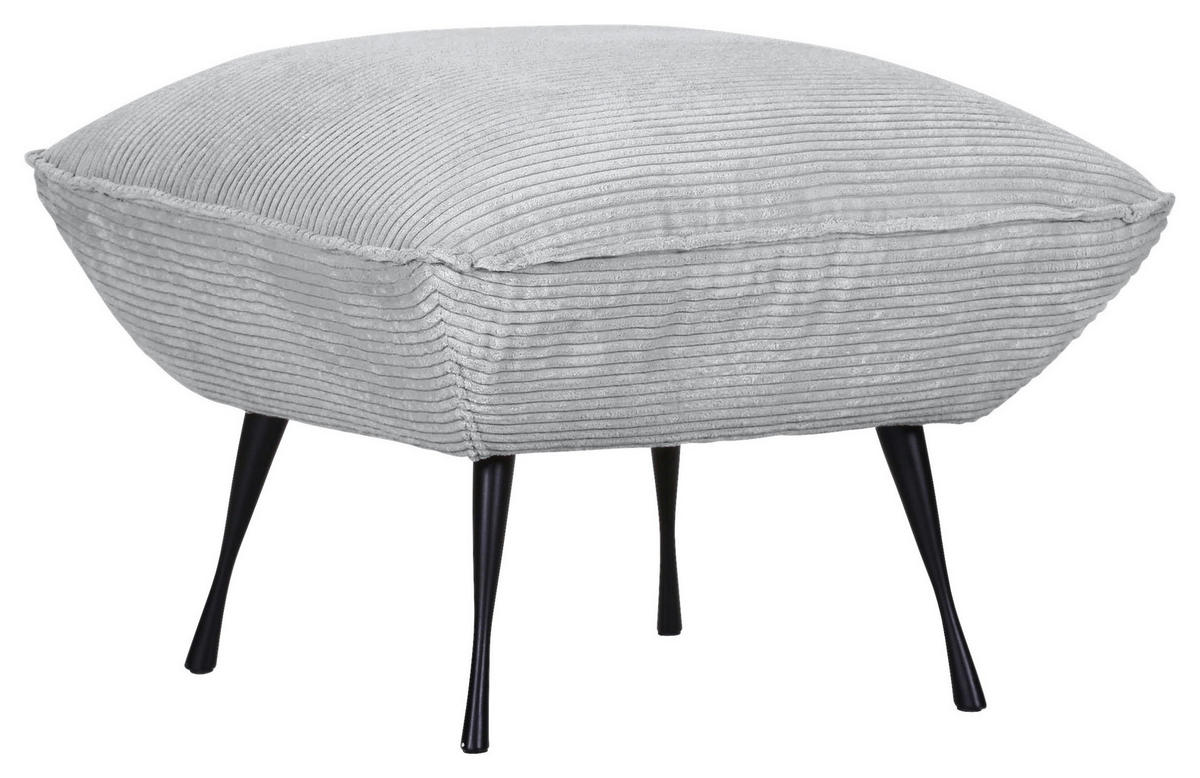 HOCKER in Textil Hellgrau  - Hellgrau/Schwarz, KONVENTIONELL, Textil/Metall (60/49/53cm) - MID.YOU