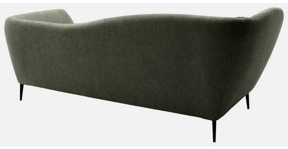 RÉCAMIERE Olivgrün Chenille Zierkissen, Rücken echt  - Schwarz/Olivgrün, KONVENTIONELL, Textil/Metall (224/70/97cm) - Hom`in