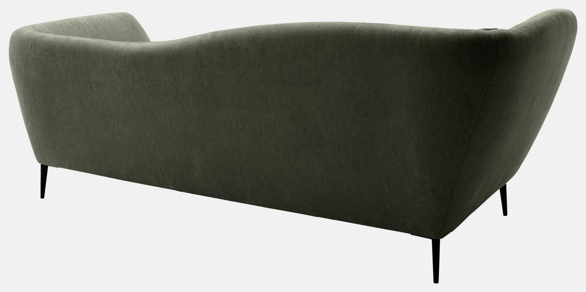 RÉCAMIERE Olivgrün Chenille Zierkissen, Rücken echt  - Schwarz/Olivgrün, KONVENTIONELL, Textil/Metall (224/70/97cm) - Hom`in