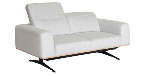2-SITZER-SOFA Struktur Weiß - Schwarz/Weiß, Design, Textil/Metall (174/76-97/102cm) - Novel