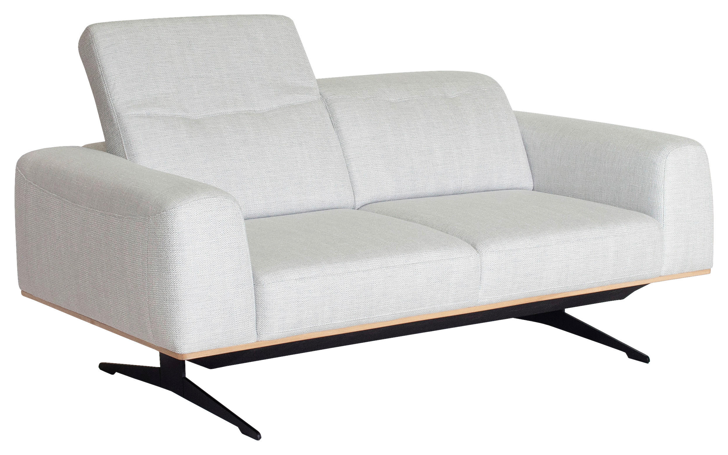 2-SITZER-SOFA in Struktur Weiss  - Weiss/Schwarz, Design, Textil/Metall (174/76-97/102cm) - Novel