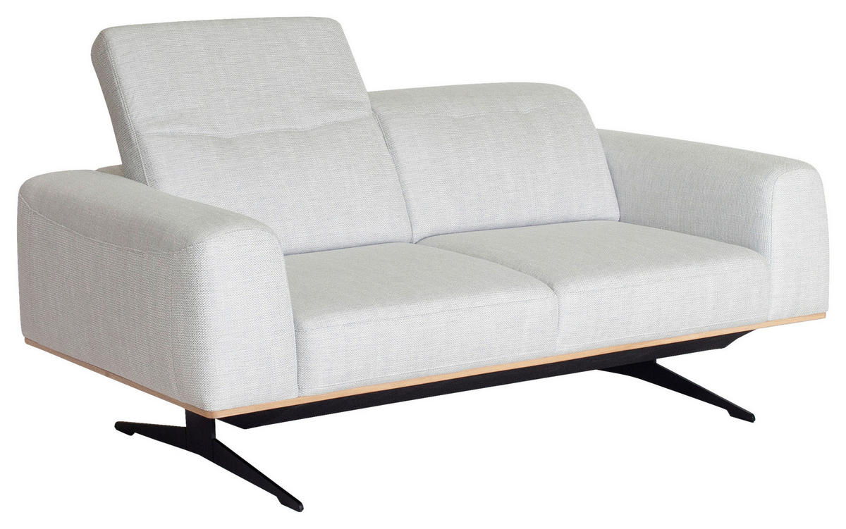 2-SITZER-SOFA in Struktur Weiss  - Weiss/Schwarz, Design, Textil/Metall (174/76-97/102cm) - Novel
