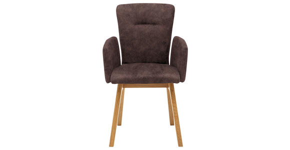 ARMLEHNSTUHL in Holz, Textil Braun - Braun, KONVENTIONELL, Holz/Textil (57/91/66cm) - Dieter Knoll
