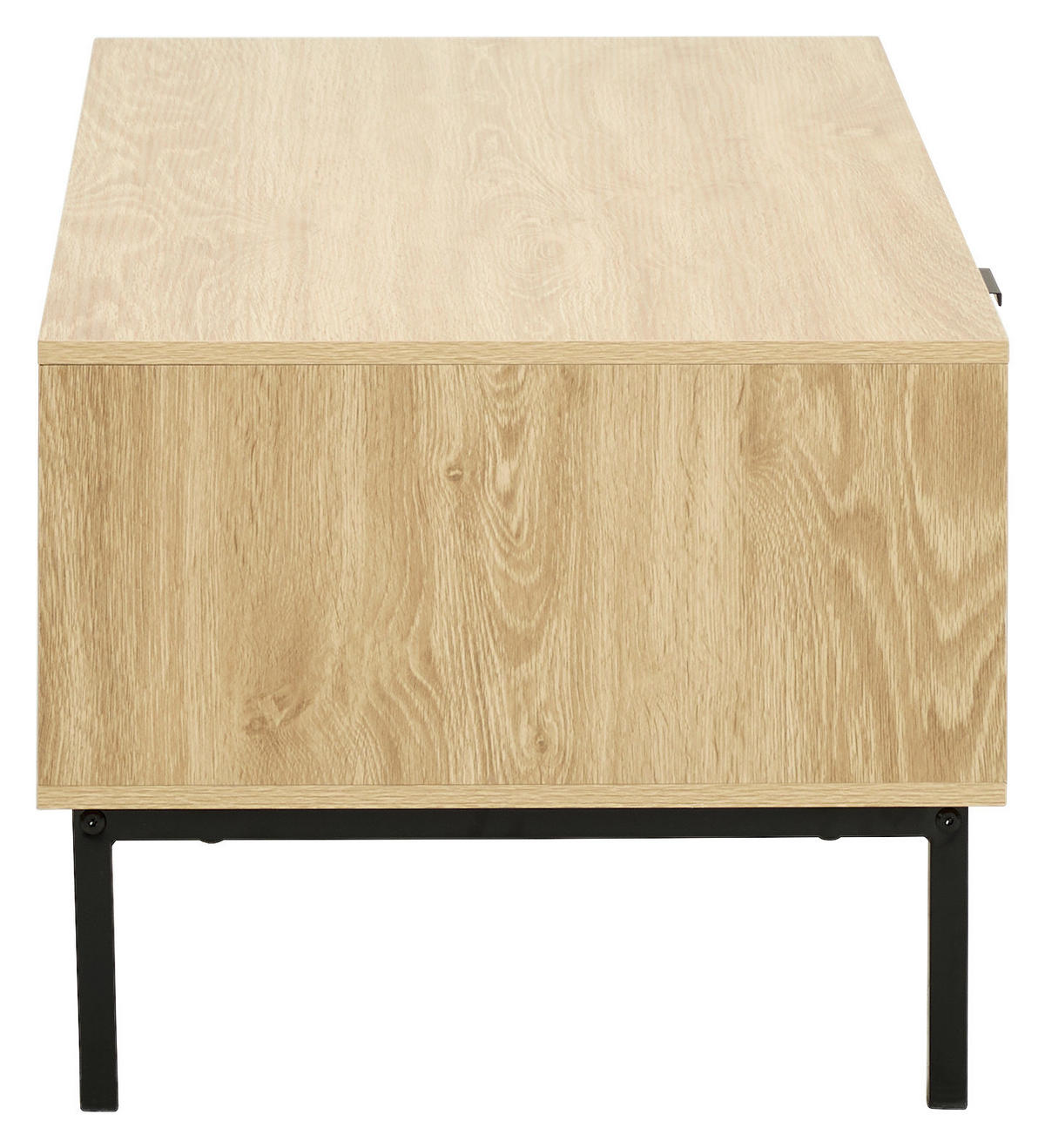 COUCHTISCH in Metall, Holzwerkstoff  - Schwarz/Naturfarben, Natur, Holzwerkstoff/Metall (110/40/50cm) - MID.YOU