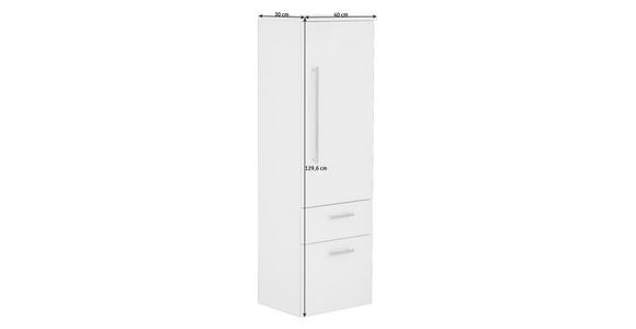 MIDISCHRANK 40/129,6/30 cm - Chromfarben/Weiß, Design, Glas/Holzwerkstoff (40/129,6/30cm) - Dieter Knoll