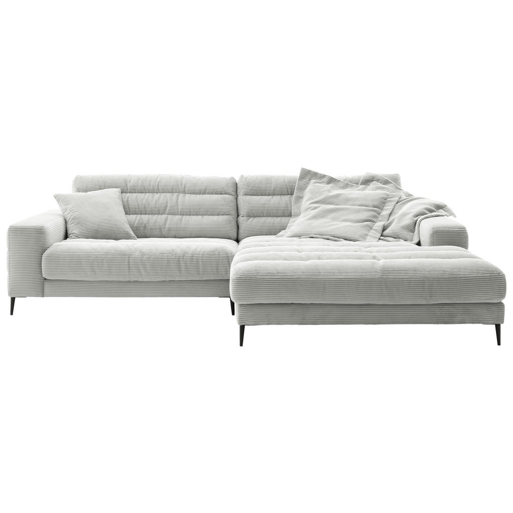 Thumbnail - Dieter Knoll Ecksofa Badia, Hellgrau, Textil, 4-Sitzer, Füllung: Polyurethan (Pur), Ottomane rechts, 296x207 cm, Goldene...