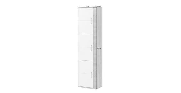 SCHRANK in Weiß, Eichefarben - Eichefarben/Alufarben, Design, Holzwerkstoff/Metall (58,5/217,2/40,4cm) - Xora
