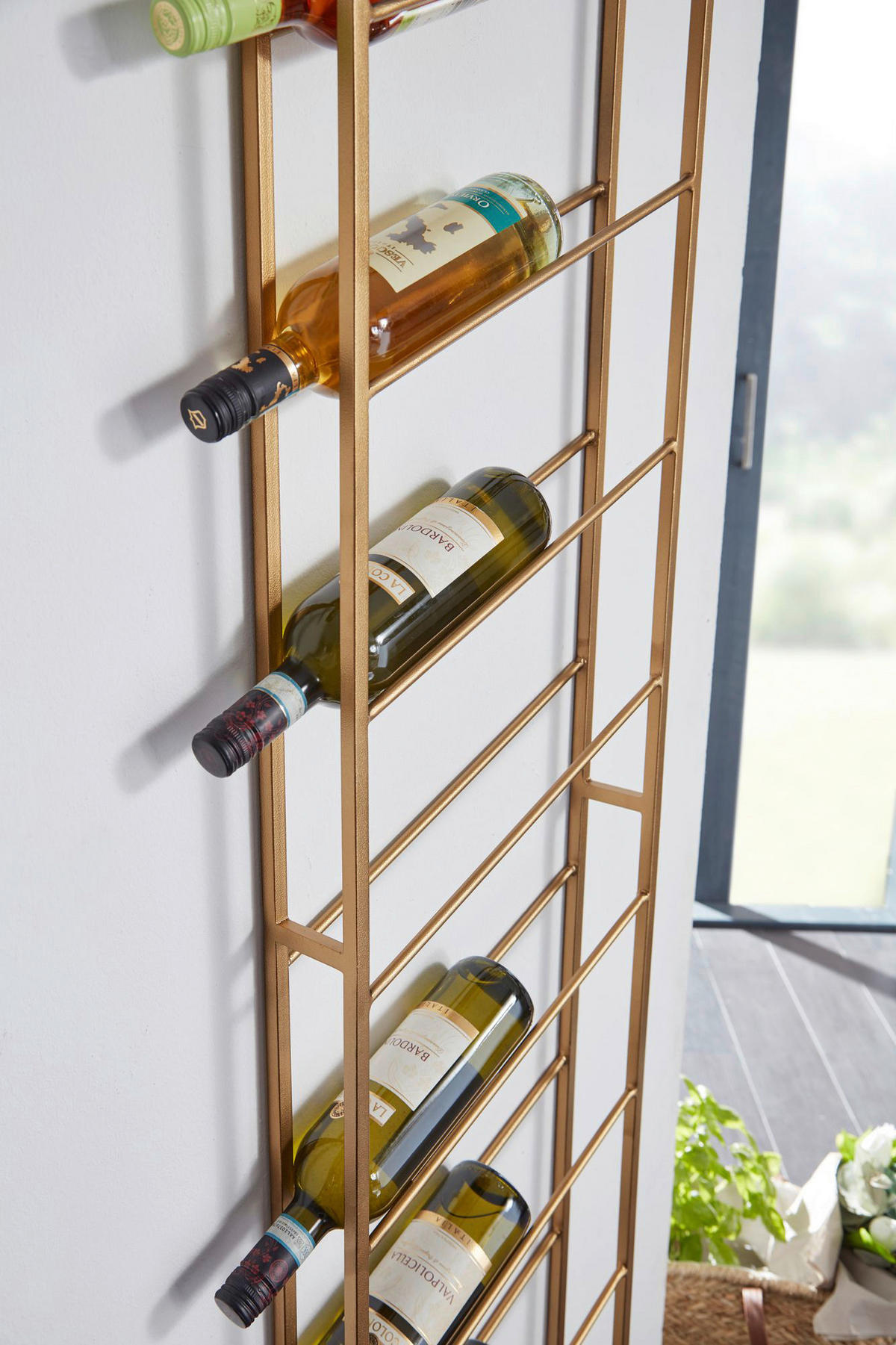 WEINREGAL 36/150/8 cm  - Goldfarben, Design, Metall (36/150/8cm) - MID.YOU