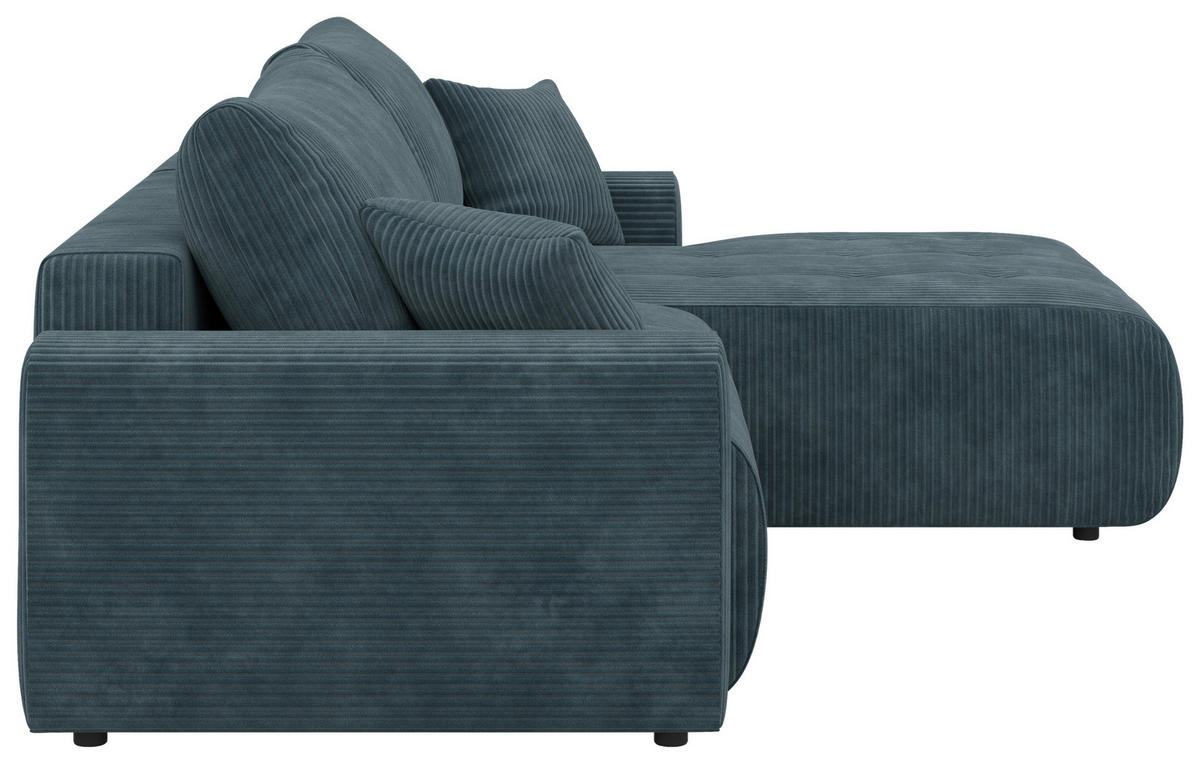 ECKSOFA Petrol Webstoff  - Petrol/Schwarz, KONVENTIONELL, Kunststoff/Textil (270/192cm) - Carryhome