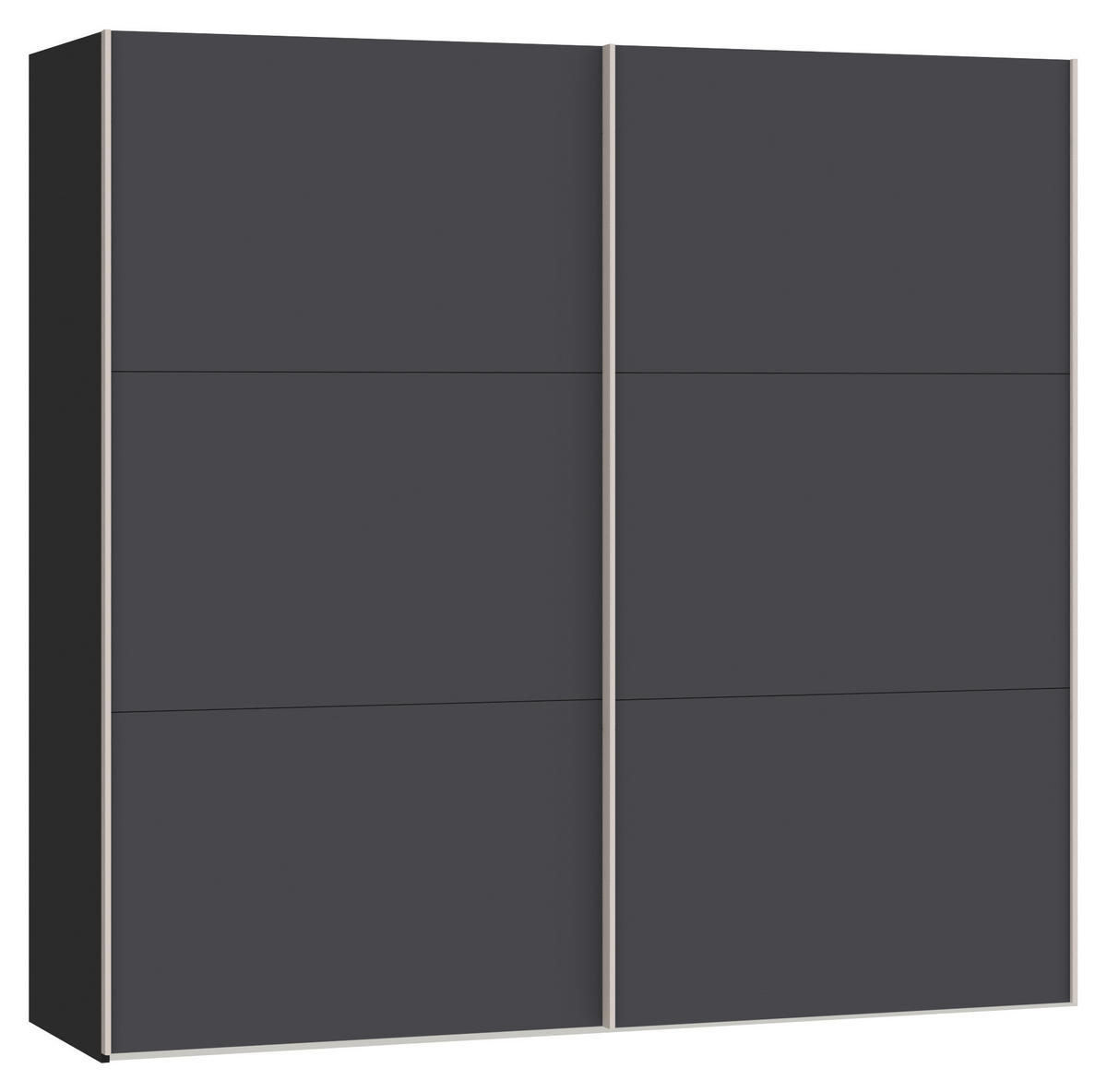 SCHWEBETÜRENSCHRANK 203/195/65 cm 2-türig Anthrazit, Schwarz  - Edelstahlfarben/Anthrazit, Design, Holzwerkstoff (203/195/65cm) - Boxxx