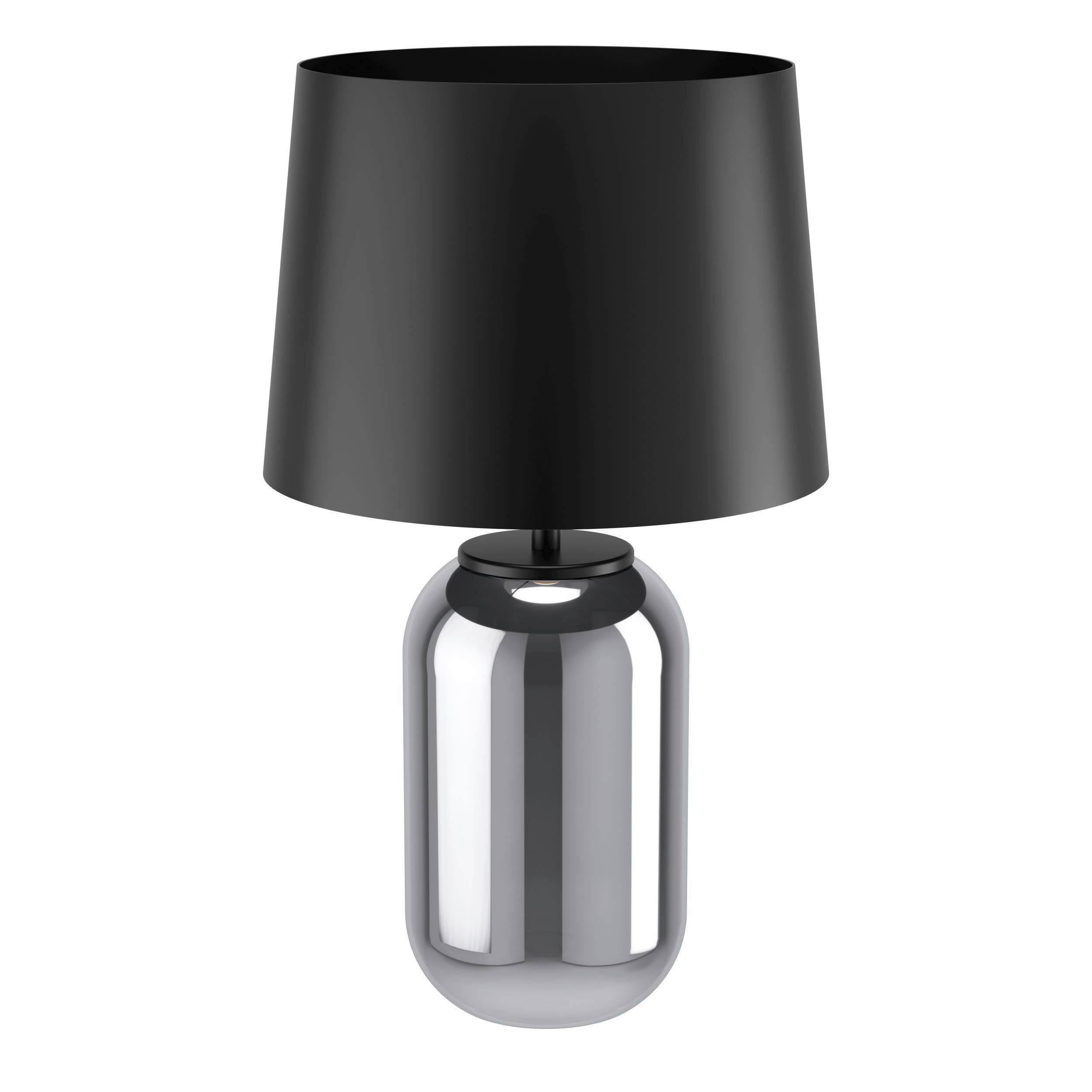 STOLNÁ LAMPA, E27, 35/61 cm  - čierna, Basics, kov/sklo (35/61cm)