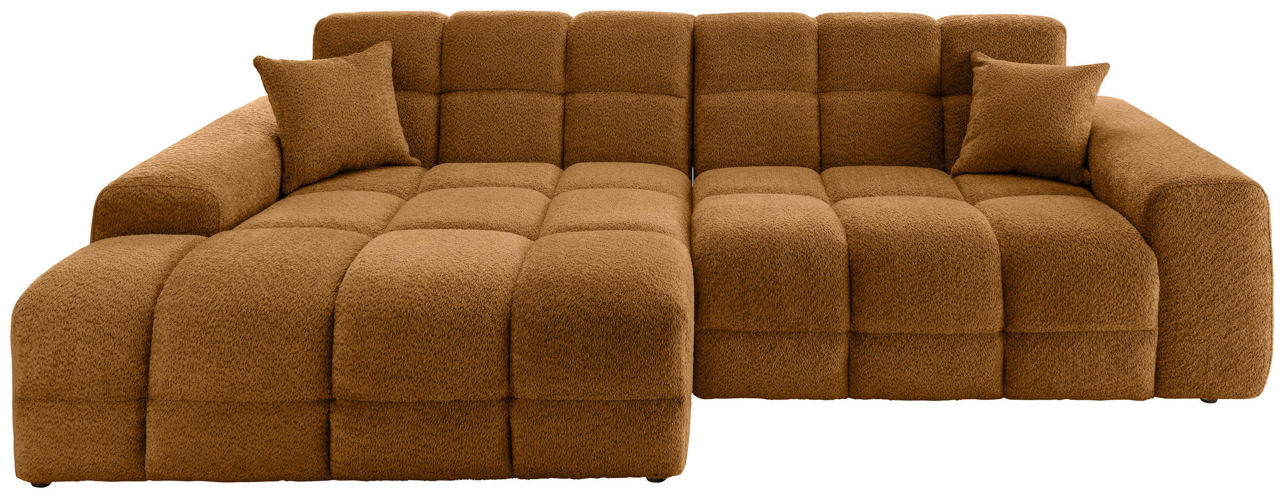 ECKSOFA in Bouclé Goldfarben  152/301 cm  - Goldfarben/Schwarz, MODERN, Kunststoff/Textil (152/301cm) - Livetastic