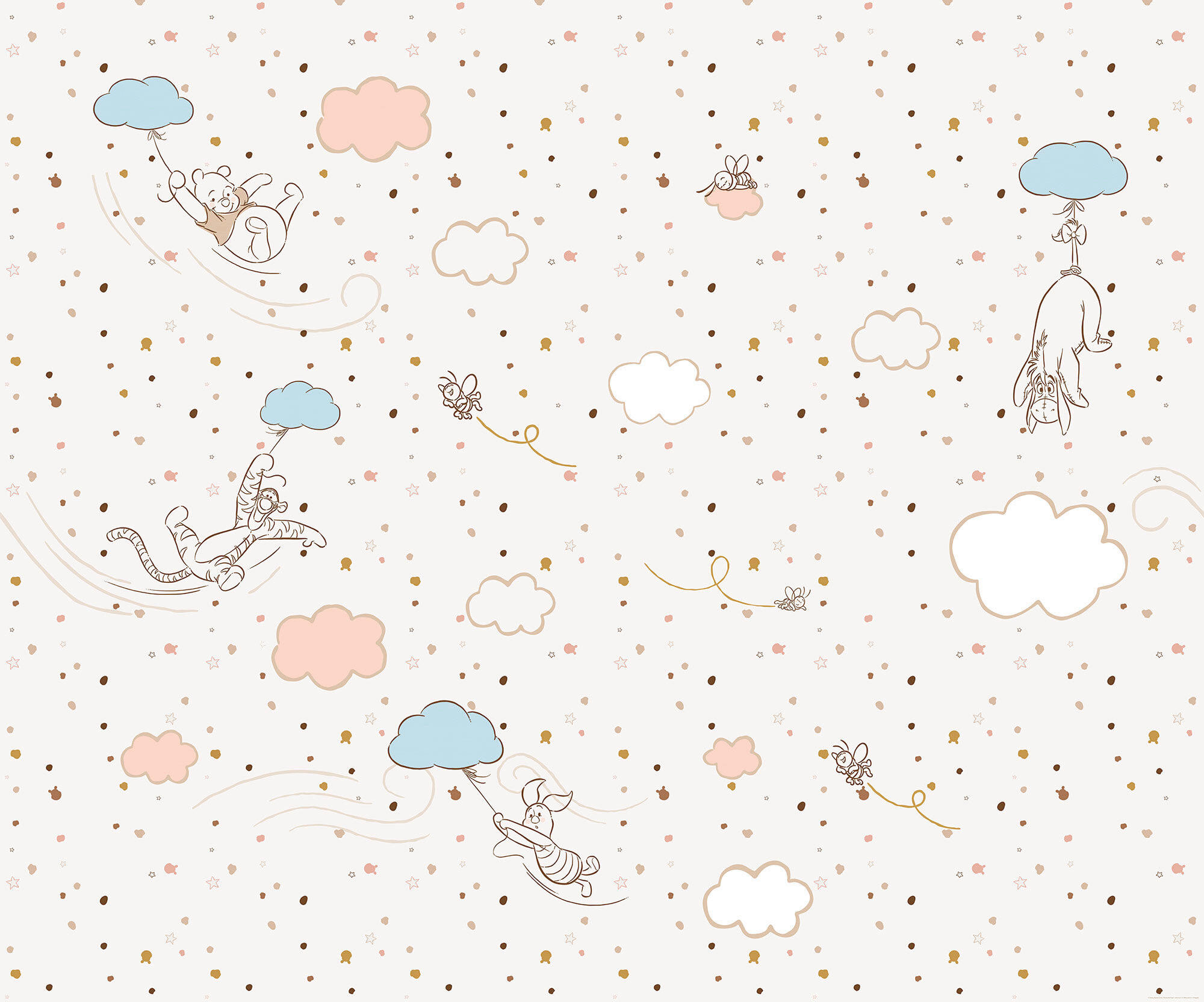 FOTOTAPETE WINNIE THE POOH  - Naturfarben, Design, Textil (300/250cm) - Disney