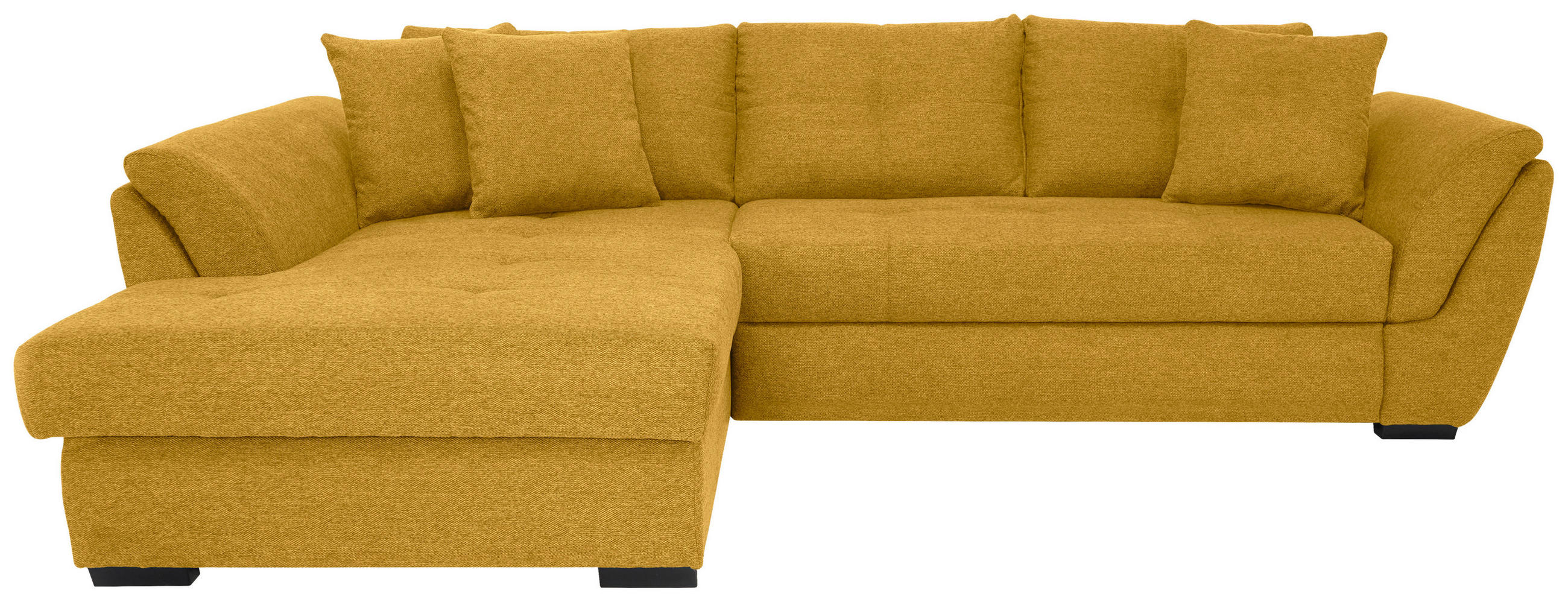 ECKSOFA Gelb Webstoff Bettkasten, Schlaffunktion  - Gelb/Schwarz, Design, Kunststoff/Textil (187/278cm) - Livetastic