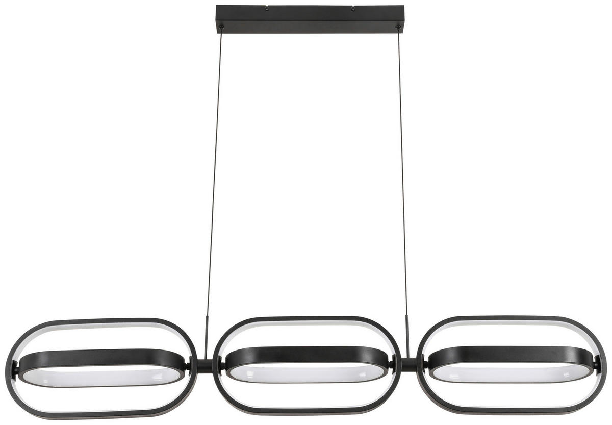 ZÁVESNÉ LED SVIETIDLO, 123/21/250 cm  - čierna, Design, kov/plast (123/21/250cm) - Novel