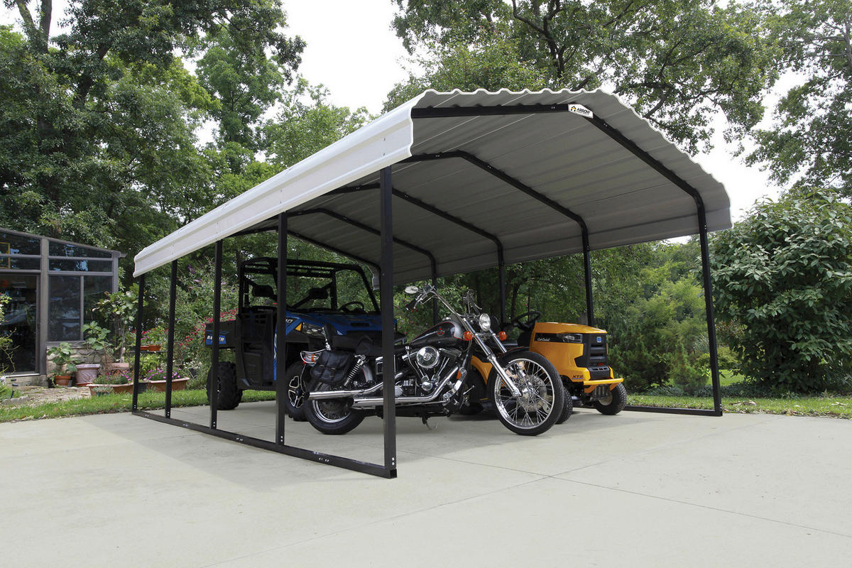 CARPORT - Schwarz/Grau, Basics, Metall (370/260/600cm)