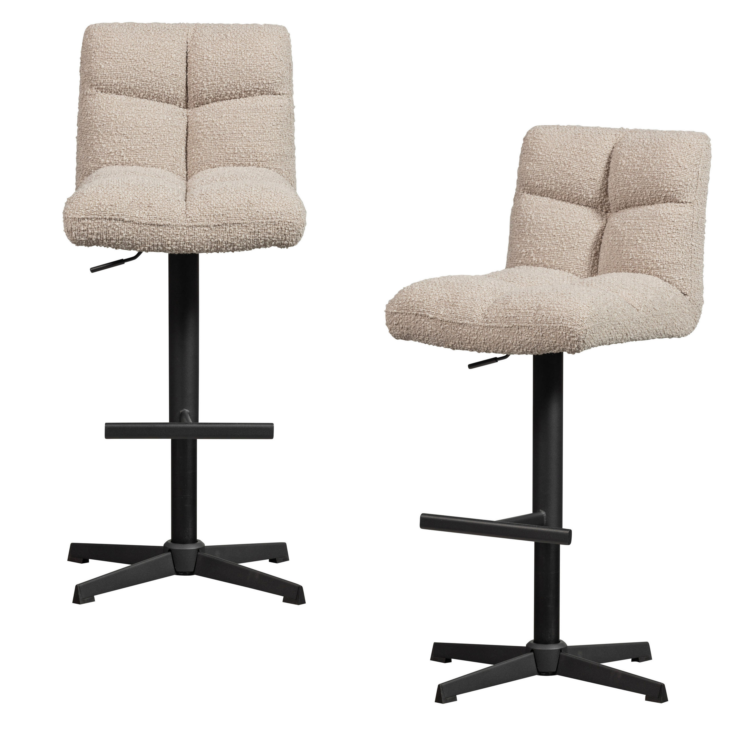 BARHOCKER-SET in Sandfarben  - Sandfarben/Schwarz, Design, Textil/Metall (44/114/58cm) - Livetastic