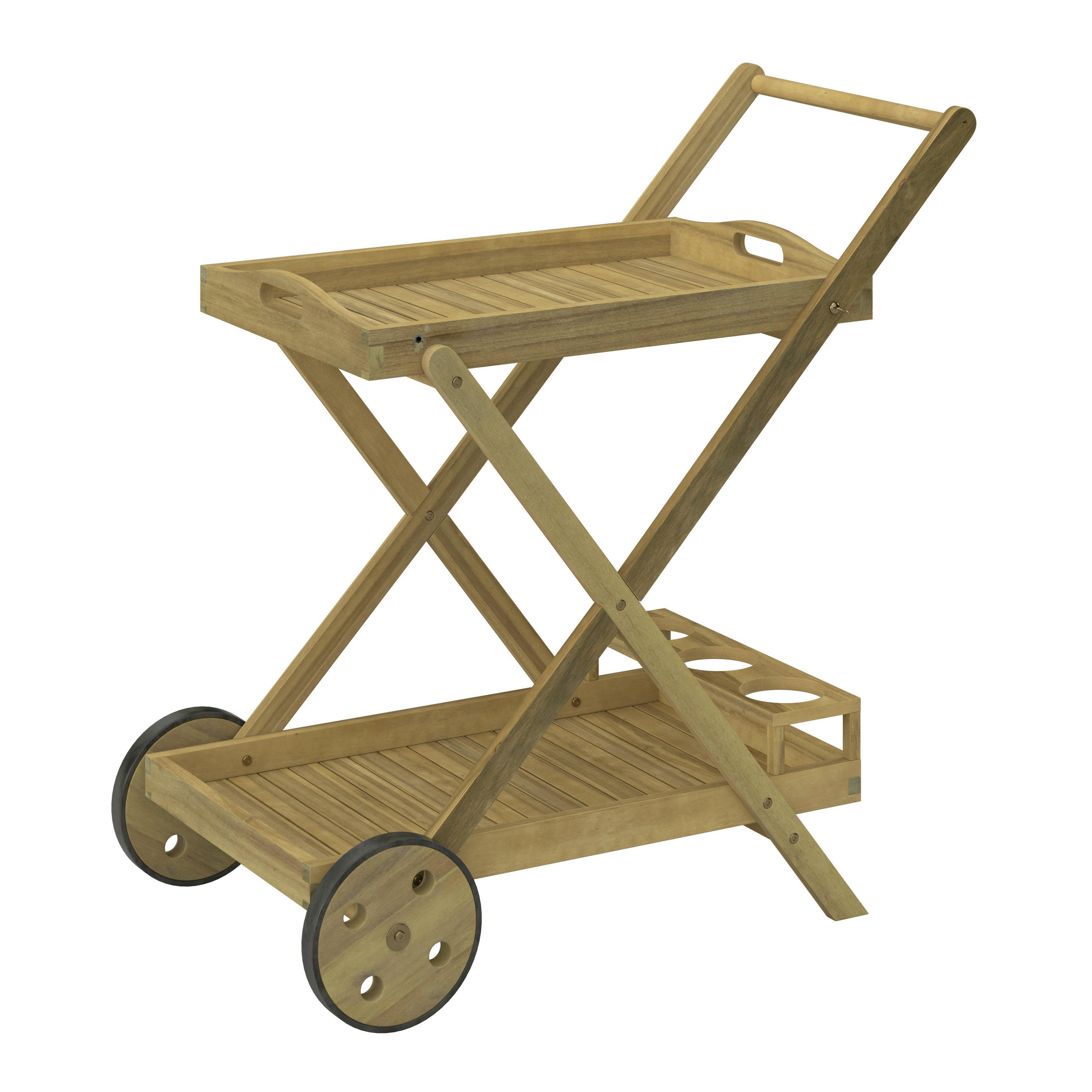 GARTEN-SERVIERWAGEN Holz  - Akaziefarben, MODERN, Holz (85/90/53cm) - Ambia Garden