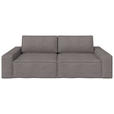 SCHLAFSOFA mit Liegefunktion, Schlafen auf Sitzhöhe, Rücken echt Webstoff Dunkelgrau - Dunkelgrau/Schwarz, KONVENTIONELL, Kunststoff/Textil (256/83/115cm) - Carryhome
