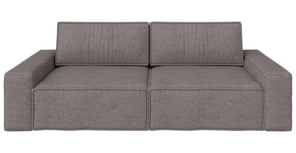 SCHLAFSOFA mit Liegefunktion, Schlafen auf Sitzhöhe, Rücken echt Webstoff Dunkelgrau - Dunkelgrau/Schwarz, KONVENTIONELL, Kunststoff/Textil (256/83/115cm) - Carryhome
