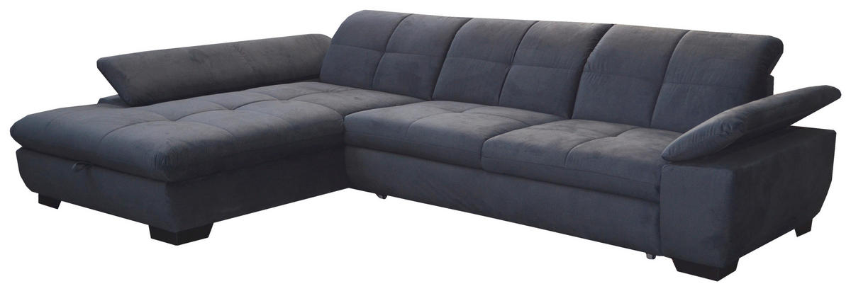 SEDEŽNA GARNITURA, velur siva  - črna/siva, Design, tekstil (204/297cm) - Xora