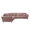 ECKSOFA Rosa Cord  - Schwarz/Rosa, Design, Textil/Metall (256/256cm) - Livetastic
