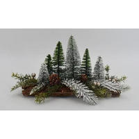 DEKOPFLANZE - Waldgrün/Weiß, LIFESTYLE, Naturmaterialien/Holz (30/8/19cm) - X-Mas