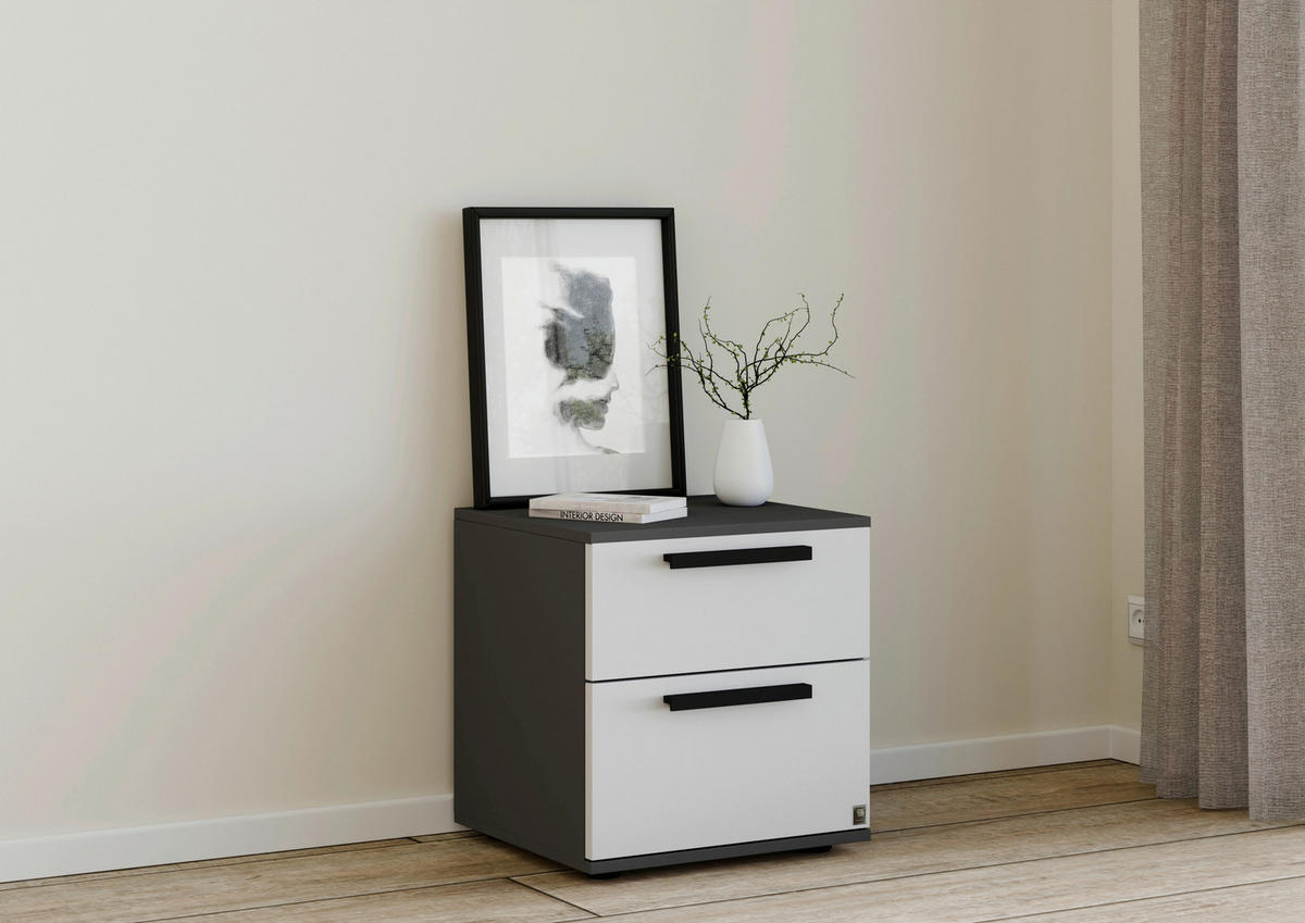 NACHTSCHRANK 46/48,6/46 cm  - Anthrazit/Schwarz, Design, Holzwerkstoff/Kunststoff (46/48,6/46cm) - Musterring