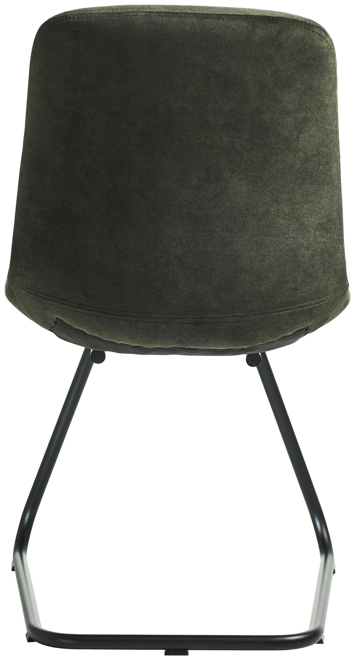 STUHL  in Edelstahl Velours Metall, Textil  - Waldgrün/Schwarz, Basics, Textil/Metall (51/89/61cm) - Celina Home
