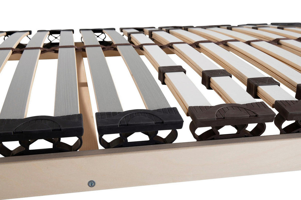 LATTENROST 80/200 cm Kopfteil, Mittelzone verstellbar, Birke, Buche  - Naturfarben/Weiß, Basics, Holz (80/200cm) - Boxxx