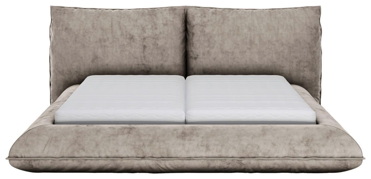 POLSTERBETT 200/200 cm,  in Dunkelbraun,  - Dunkelbraun/Schwarz, Design, Textil/Metall (200/200cm) - Belluti