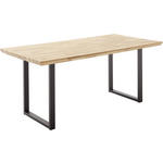 ESSTISCH in Holz 120/75/75 cm  - Wildeiche/Schwarz, Natur, Holz/Metall (120/75/75cm) - Carryhome