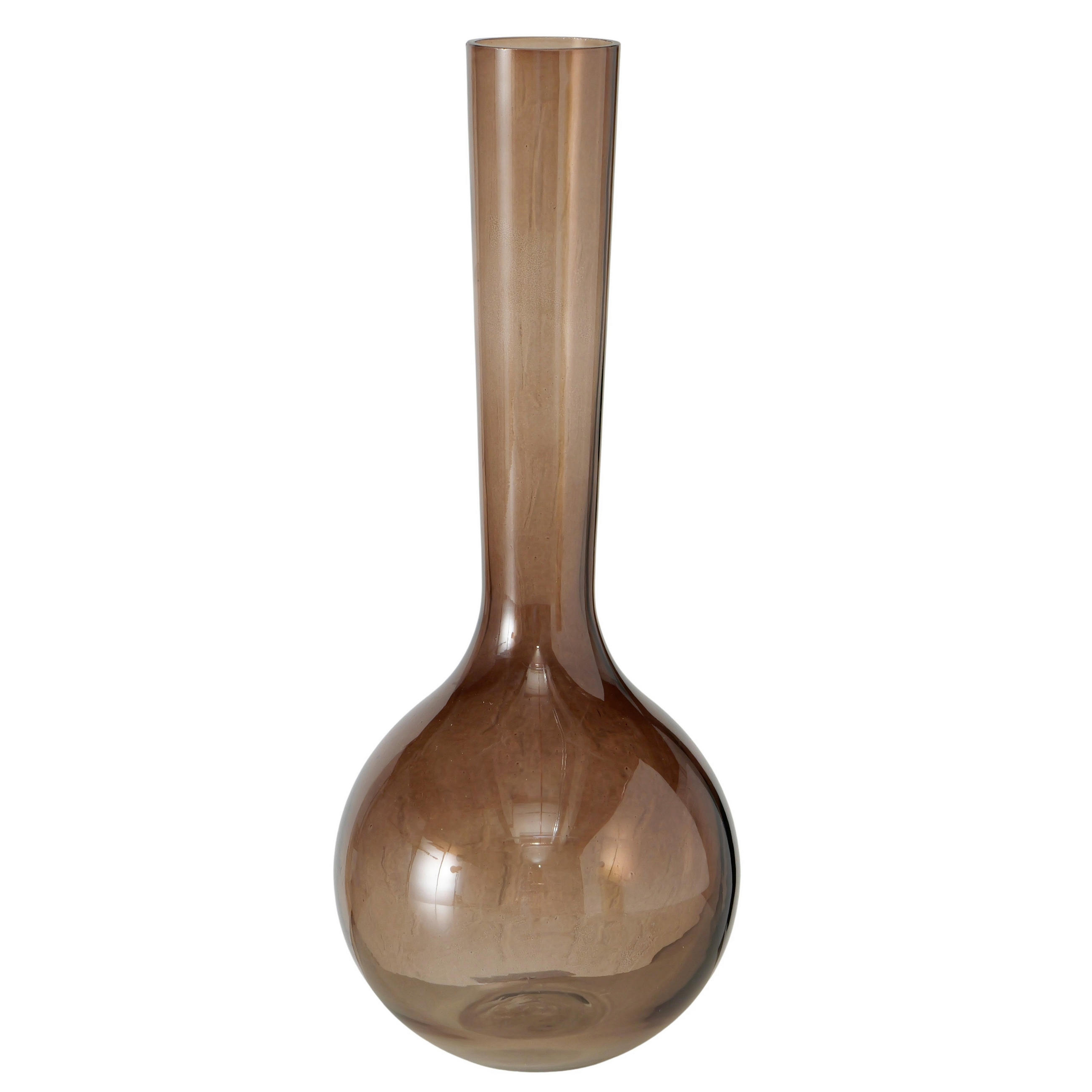 VASE  - Braun, Basics, Glas (14,5/35cm) - Ambia Home