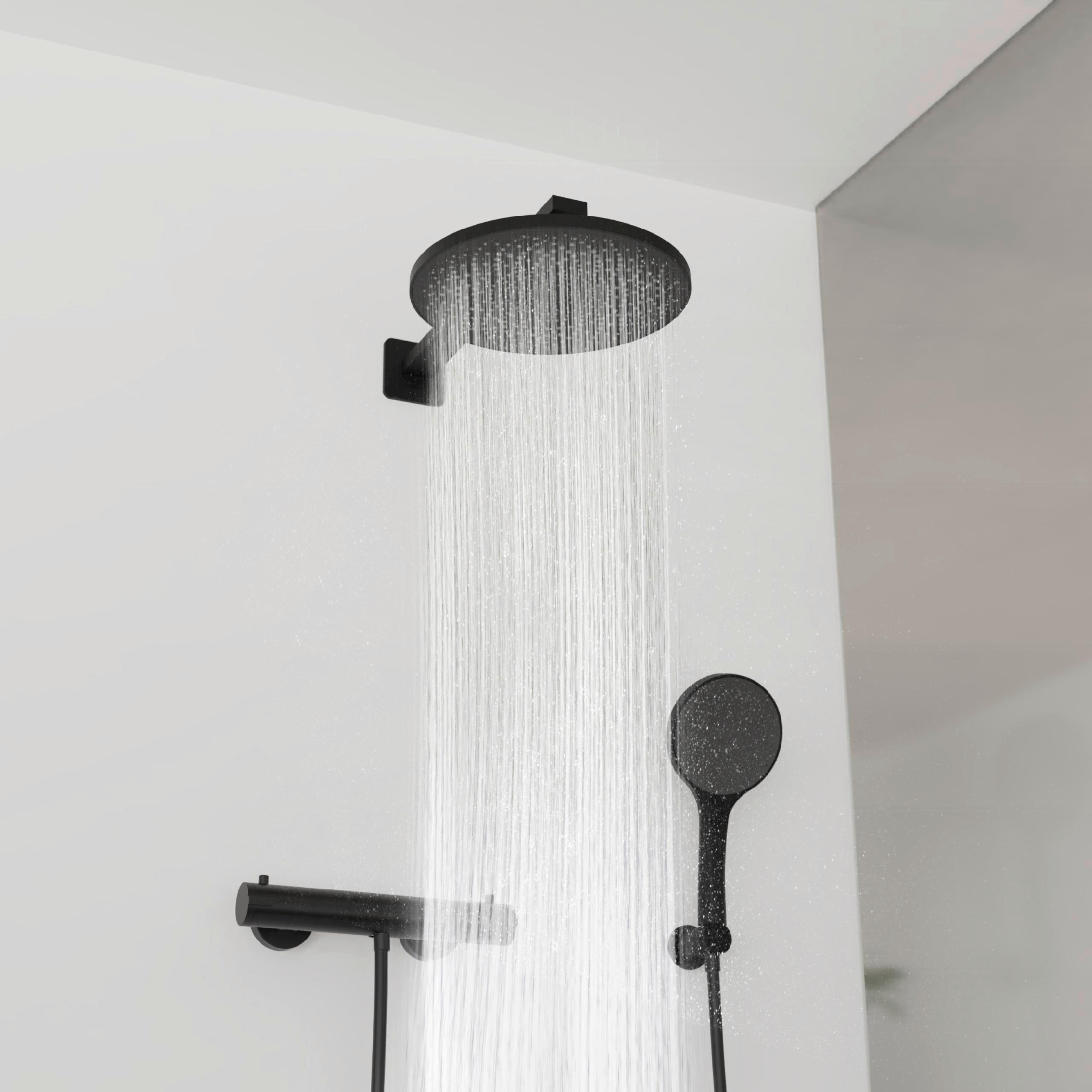 DUSCHKOPF   - Schwarz, KONVENTIONELL, Kunststoff (26/6,5/26cm) - Schütte