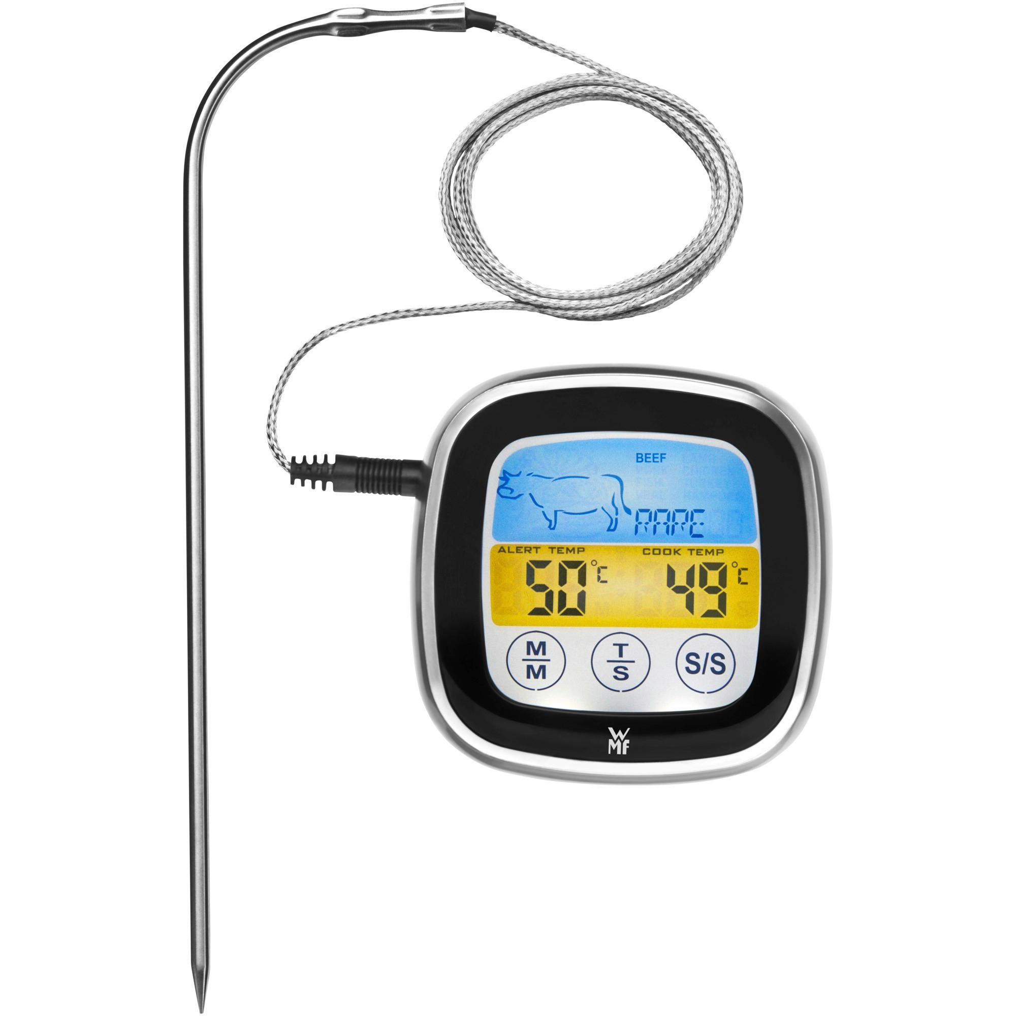 BRATENTHERMOMETER  - Edelstahlfarben/Schwarz, Design, Kunststoff/Metall (19/8,5/4cm) - WMF